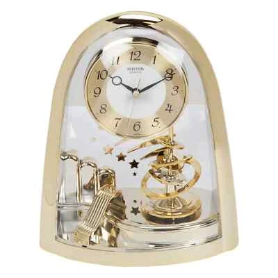 Rhythm Gold Astrological Mantel Clock with Pendulum 4SG607WS65 - Image 1 of 2