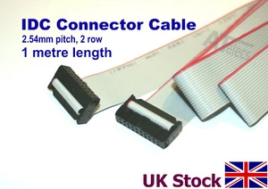 IDC Header Jumper Connector, 1 METRE, 2.54mm pitch, 2 row, ribbon cable, female - Picture 1 of 14