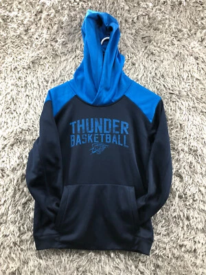 NBA OKC Thunder Sudadera con Capucha Juvenil XL Azul Manga Larga Bolsillo Logo Pullover Foto 1 de 4