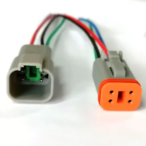 14 AWG Montiert Deutsch DT 4 Pin Wasserdicht Stecker 6" Draht Kit - Bild 1 von 5