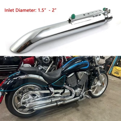 1pcs Slip-On Exhaust Muffler Pipe Silencer 20" For Victory Ness Vegas Jackpot - Image 1 of 4