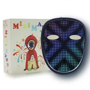 Cyberpunk Mask Helmet LED Glow Electronic Charge Bluetooth Halloween Kids Gifts - Picture 1 of 26