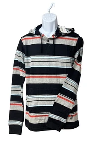 Micros Men’s Variagated Striped  Long Sleeve Hooded Tee, Sz. S - Picture 1 of 14
