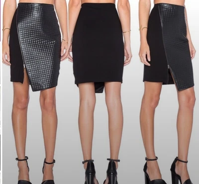 Bailey/44 Mujer XS Serendipity Acolchada Tejido Cremallera Acento Falda Aymétrica Azul Marino Foto 1 de 4