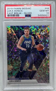 LUKA DONCIC 2019 Panini Mosaic FAST BREAK Silver Prizm SP #44 PSA 10 gemme ottime condizioni - Foto 1 di 6