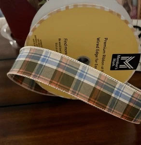 20 Yards Mark Premium Plaid Wired Edge Ribbon 1.5" Wide - Picture 1 of 2