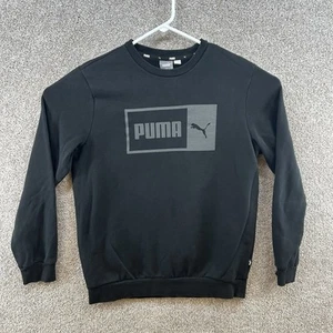 Puma Men's Sweater Size Medium Black Long Sleeve Pullover Logo - Picture 1 of 11