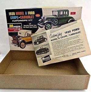 Monogram 1930 Ford Model A Customizing Kit ONLY Box & Instructions - Picture 1 of 4