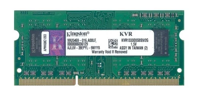 Kingston KVR1333D3S8S9/2G Notebook Memory RAM 2GB DDR3 1333MHz PC3-10600 204-Pin - Image 1 of 4