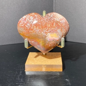 153g Cuore Diaspro Oceano Naturale Quarzo Amore Cristallo Decorazione Intagliata a Mano+ S - Foto 1 di 14