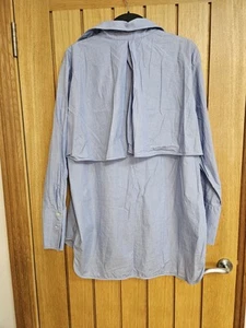 Cos blue shirt blouse long sleeve back pleat size EUR 44 or 16 / 18 Vgc - Picture 1 of 17