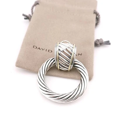 David Yurman Sterling Silver & 14k Gold Thoroughbred Door-Knocker SINGLE Earring - Image 1 of 4