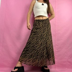 Chico’s Animal Print Flowy Maxi Skirt sz 2x Zebra Neutral - Picture 1 of 4