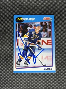 Murray Baron 1991-92 Score St. Louis Blues Signed Auto Card #616 ~ COA - Picture 1 of 3