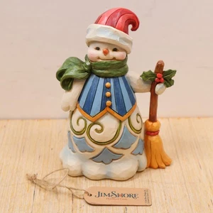 Jim Shore 6006653 Cute, Cozy And Ready For Christmas Pint Sized Snowman/Broom - Picture 1 of 10
