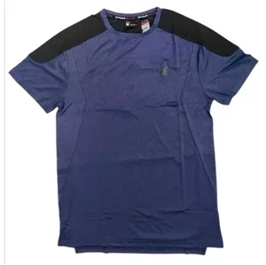 Spyder Active Men's Short Sleeve Tee Reflective Trim Blue Large - Picture 1 of 3