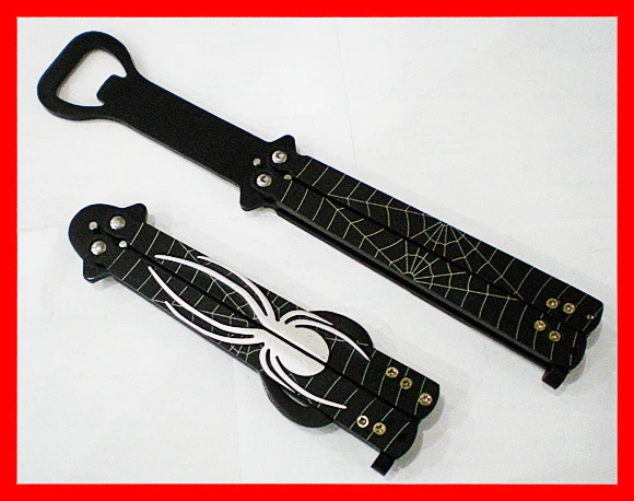 Черный ОТКРЫВАЛКА ДЛЯ БУТЫЛОК ПАУКОВ Практика БАЛИСОНГ БАБОЧКА Тренер БАРМЕН - Изображение 1 из 1