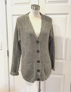 Neu ohne Etikett ASOS grau weich gerippte Boyfriend Cardigan US 8 - Bild 1 von 4