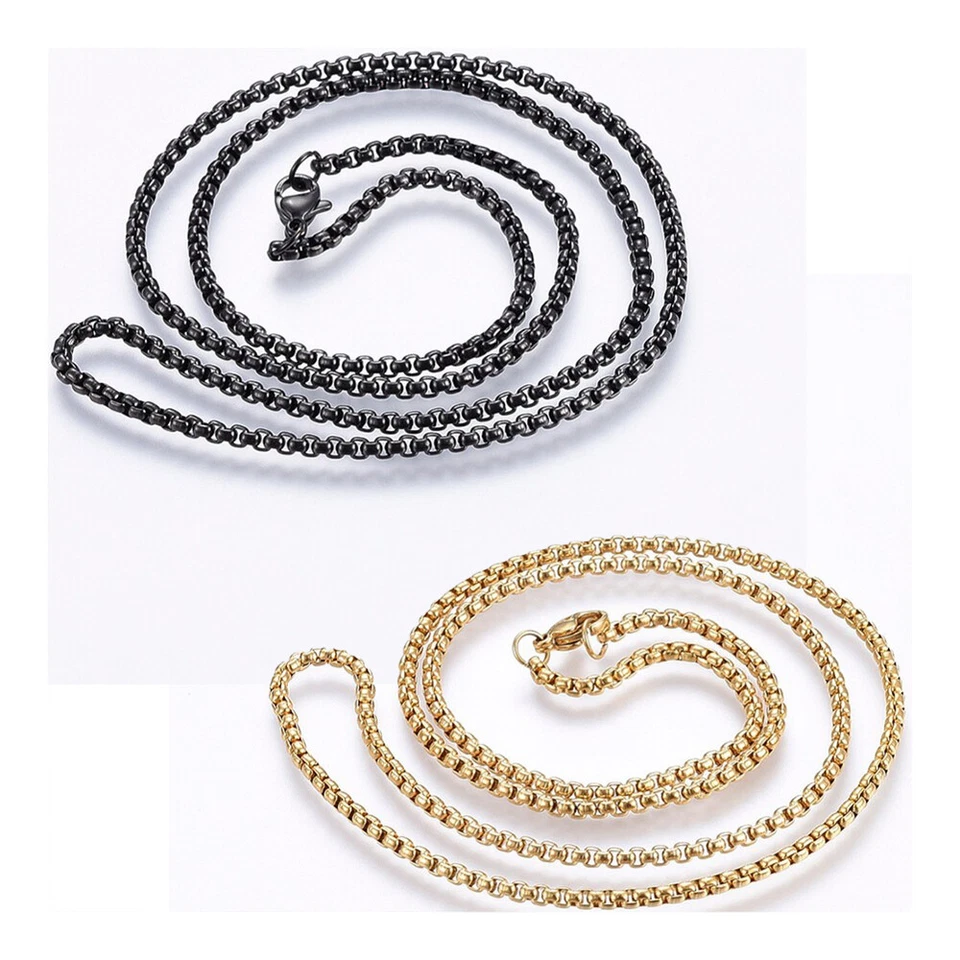 304 Caja Acero Inoxidable Cadena Collar Langosta Gunmetal 23.5" 2.5x2.5mm A393 Foto 1 de 1