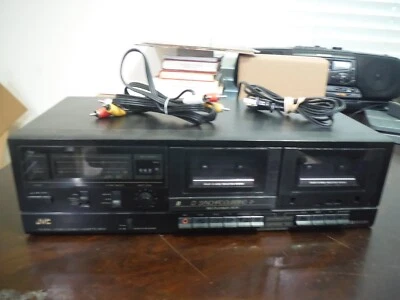 NO REWIND OR FAST FORWARD PLAYS WELL JVC TD-W106 Double Cassette Tape Deck - Image 1 of 4