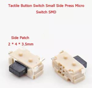Tastschalter Seitenaufnäher 2 * 4 * 3,5 mm klein Seitendruck Mikroschalter SMD - Bild 1 von 7