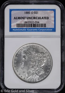 1885-O $1 Morgan Silver Dollar NGC Almost Uncirculated - Picture 1 of 4