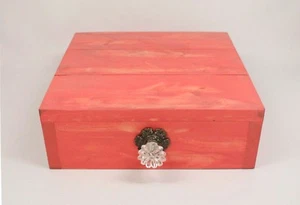 Rustic Cake Stand Box, Red Wedding Cake Stand, Cupcake Stand Display, Cottage... - Picture 1 of 4