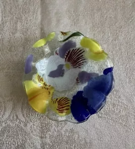 Vintage Schmelzglas Teebeutel Halter Ring Ohrring Tablett Deko Kunstobjekt - Bild 1 von 9