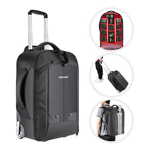 Neewer 2-in-1 Convertible Wheeled Camera Backpack Luggage Trolley Case