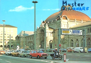 CP AK NÜRNBERG DB Hauptbahnhof, Auto car voiture, VW Golf, Renault, Opel, Krad - Bild 1 von 1