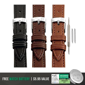 Morellato Point Calfgrain Vegan Leather Watch Band - Designed in Italy + Bonus - Picture 1 of 19