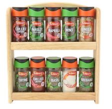 Spice Rack Filled Schwartz Set 10 Jar 2 Tier Kitchen Storage Herb Organiser Wall