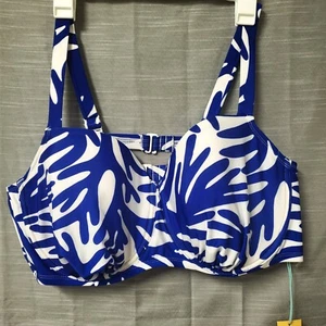 Top bikini donna con ferretto - Kona Sol blu e bianco leopardato taglia 22 - Foto 1 di 4