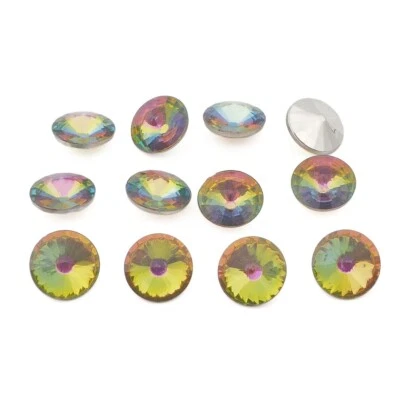 12 Preciosa rivoli vitrail rainbow glass rhinestones 12mm - Image 1 of 2