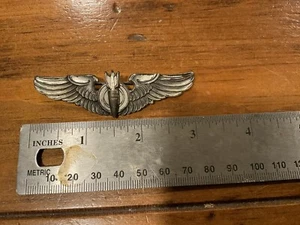 ORIGINAL WWII 3” STERLING PINBACK BOMBARDIER WINGS - AMICO - Picture 1 of 3