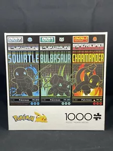 POKEMON PUZZLE * SQUIRTLE * BULBASAUR * CHARMANDER * NEVER OPENED * 1000 PIECES - Picture 1 of 8