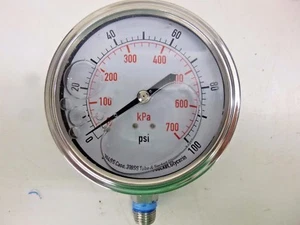 NEW!! PRESSURE GAUGE GLYCERIN FILLED, 3-1/2", 4CFJ9 - Picture 1 of 2