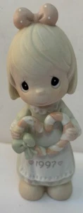 Estatuilla de niña Precious Moments Candy Cane You Join Us For A Merry Christmas 1997 - Imagen 1 de 8