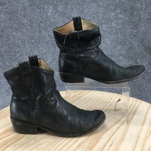 Botas Frye para Mujer 7.5B Vaquero Occidental Negras Pull On Tobillo Informales Tacones Bloque - Imagen 1 de 16