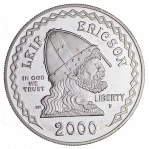 Proof 2000 Leif Ericson Viking Millenium - US Commemorative 90% Silver Dollar - Picture 1 of 2