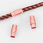5Sets Rose Gold Barrel End Caps Strong Magnetic Clasp for 6mm Round Leather