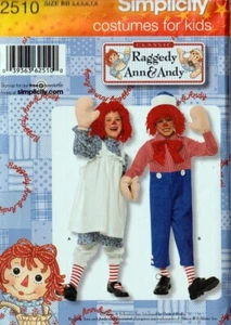 Simplicity 3510 Pattern Halloween Costumes Raggedy Ann & Andy Child's Size 3-8 - Picture 1 of 2