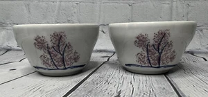 2 Asian Style Rice Bowls With A Peacock And Cherry Blossom Design Made In USA - Picture 1 of 7