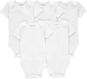 5 Pack Baby Girls' and Boys' Newborn and Infant Cotton Short Sleeve Bodysuits - Picture 1 of 4