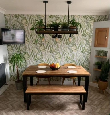 Dining Table Sets Bench Steel and Reclaimed Wood Industrial Custom Bespoke - Image 1 of 4