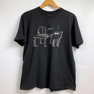 Computer Gear Oneita Men's Vintage Single Stitch Delete! Poof! T Shirt Size L - Picture 1 of 10