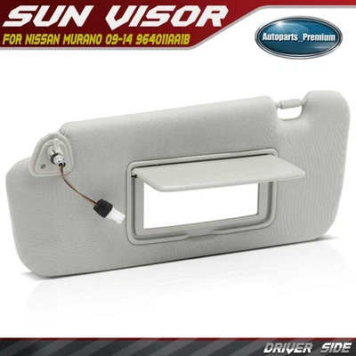 Gray Driver Sun Visor with Extender & Mirror & Light for Nissan Murano 2009-2014 - Image 1 of 4