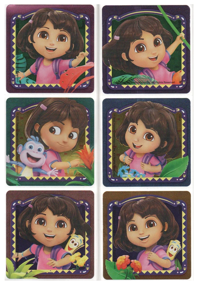 25 多拉探险家嘉年华箔式贴纸,每张 2.5 英寸 x 2.5 英寸,派对礼品 — 第 1/1 张图片