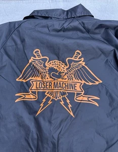 Loser Machine Eagle Logo Windbreaker Jacket Harley Biker Style Distressed Punk - Picture 1 of 13