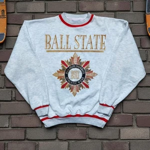 Vintage 90's Ball State University Crewneck Sweatshirt Medium USA Cardinals - Picture 1 of 10